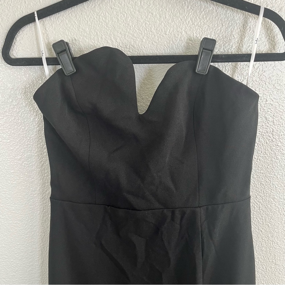 NWT Lulus Iconic Excellence Black Asymmetrical Strapless Maxi Dress MD - Picture 5 of 9